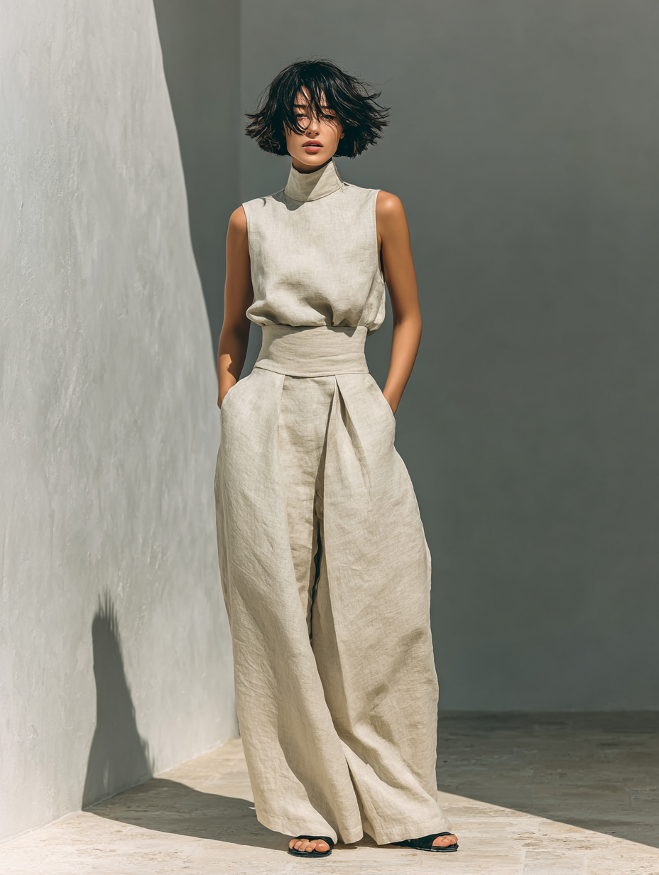 Marieta | Completo minimalista di canotta e pantaloni larghi