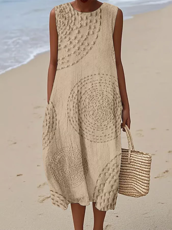 Luciana™ | Vestito in Lino Mediterraneo