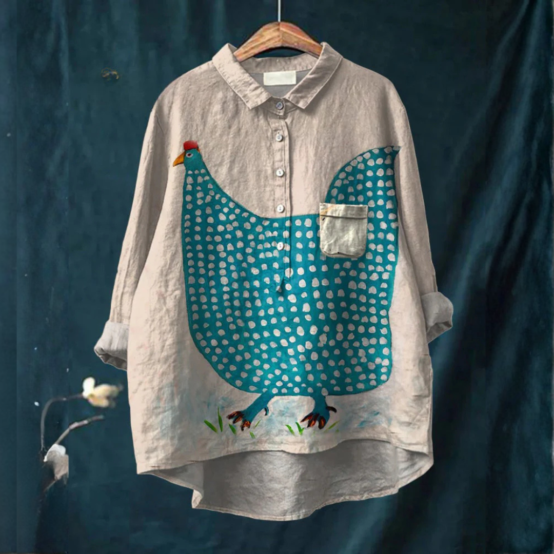 Noemi – Camicia di lino con stampa