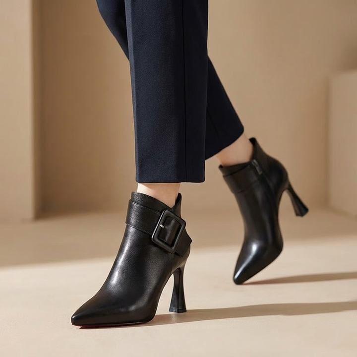 Stella | Stivaletti Signature con Tacco & Fibbia Oversize