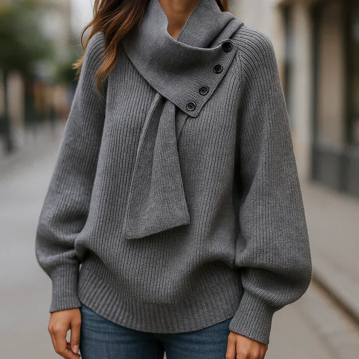 Elisa | Maglione Elegante con Collo a Scialle