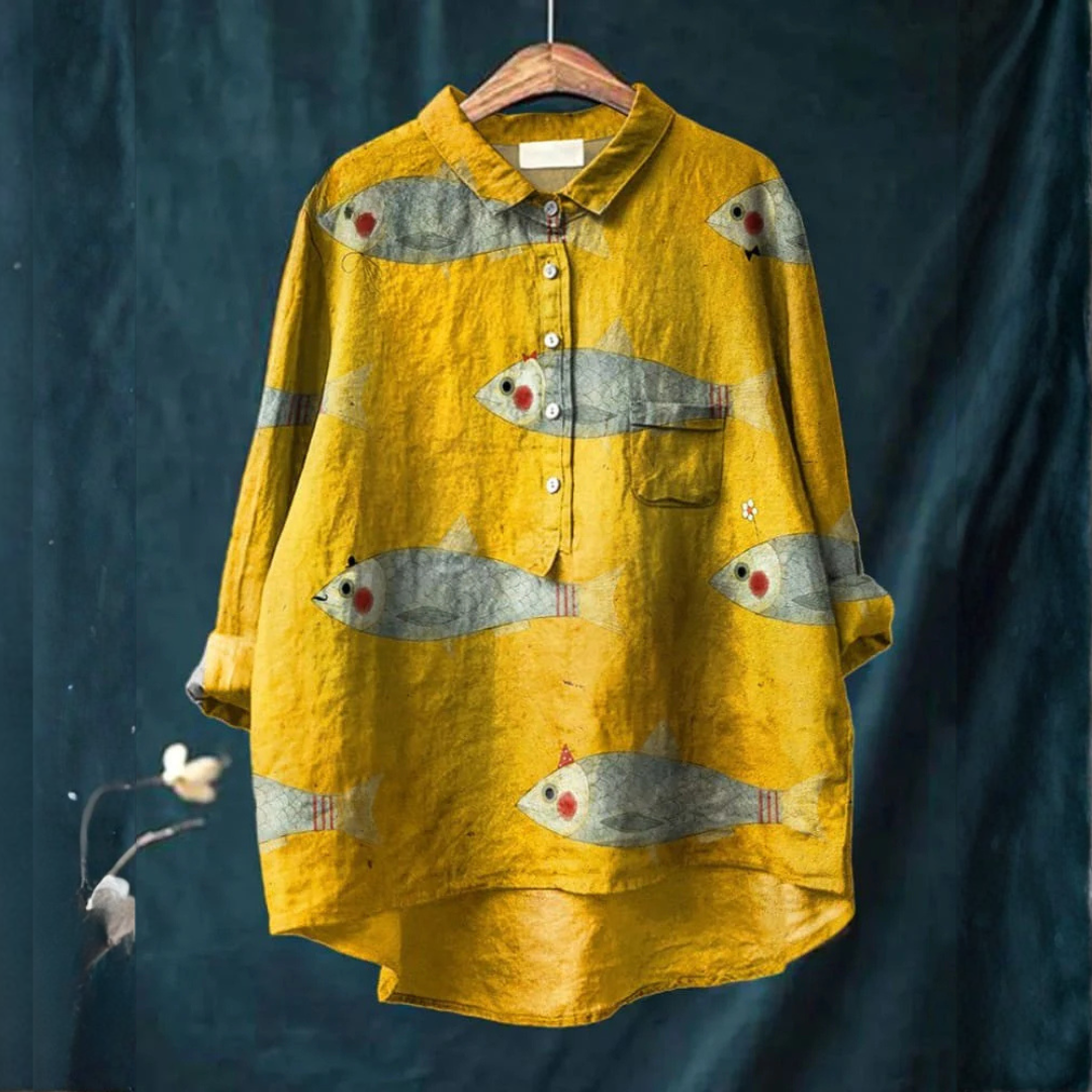 Gabriella – Camicia di lino con stampa