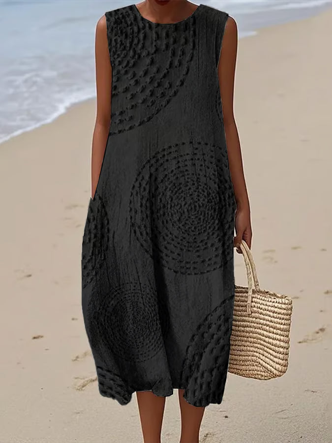 Luciana™ | Vestito in Lino Mediterraneo