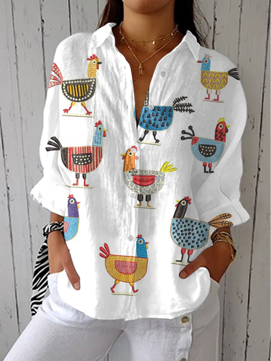 Elise – Blusa Artigianale con Stampa