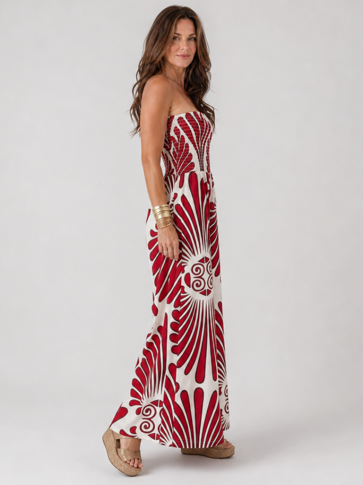 Dyman | Abito Maxi a Silhouette Fluttuante Senza Spalline