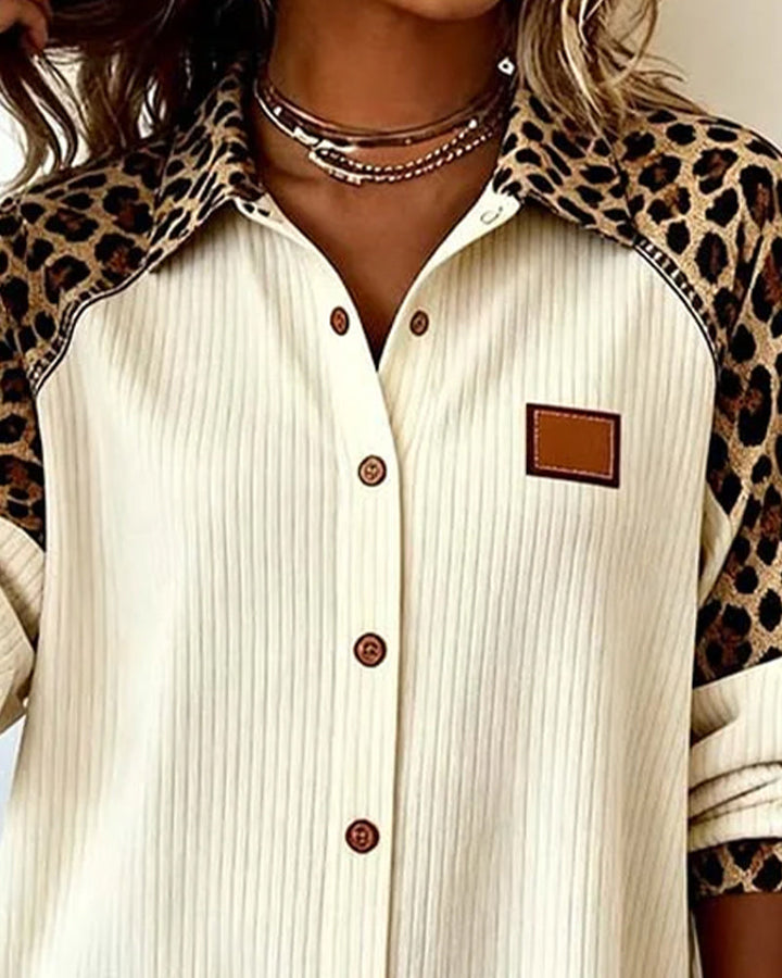 Jordana™ | Camicia Elegante con Stampa Leopardata