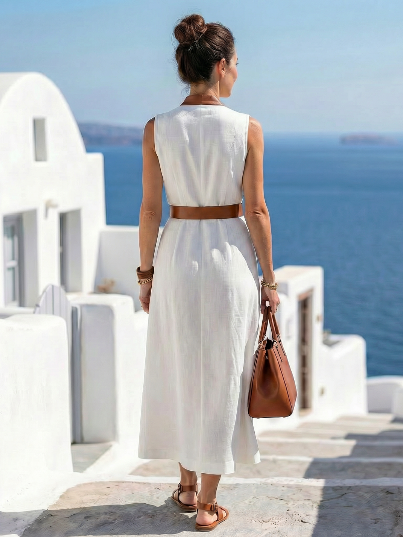 Mira | Abito Midi a Righe Contrasto