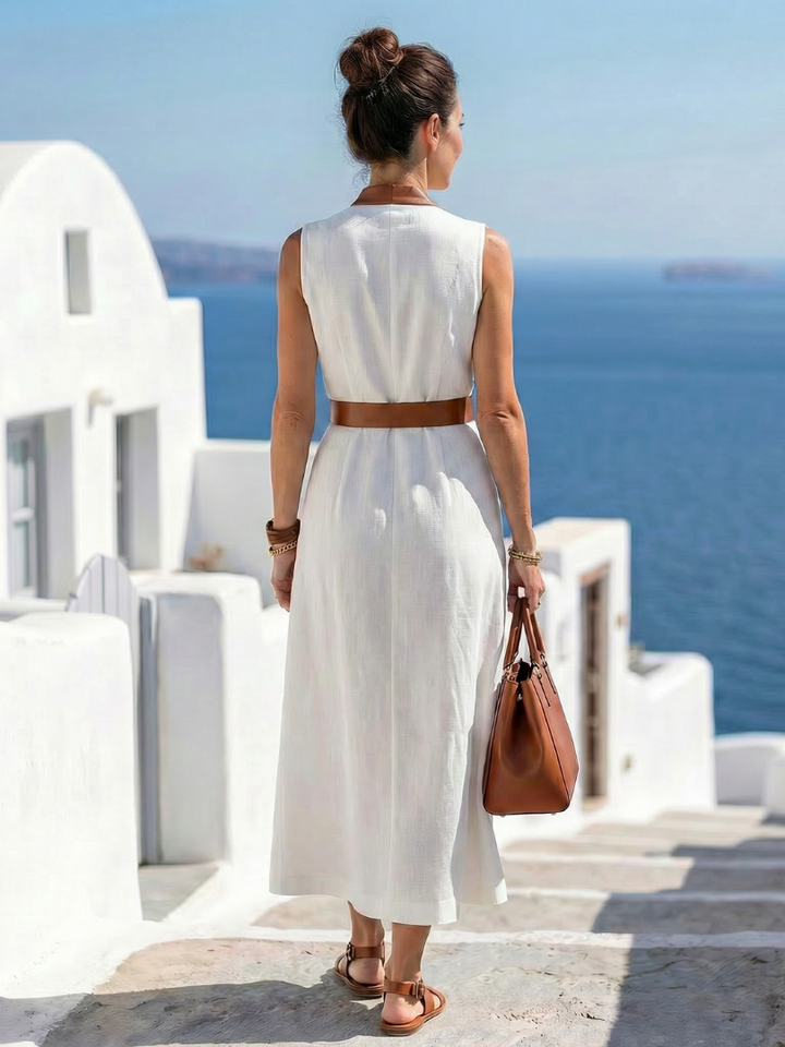 Mira | Abito Midi a Righe Contrasto