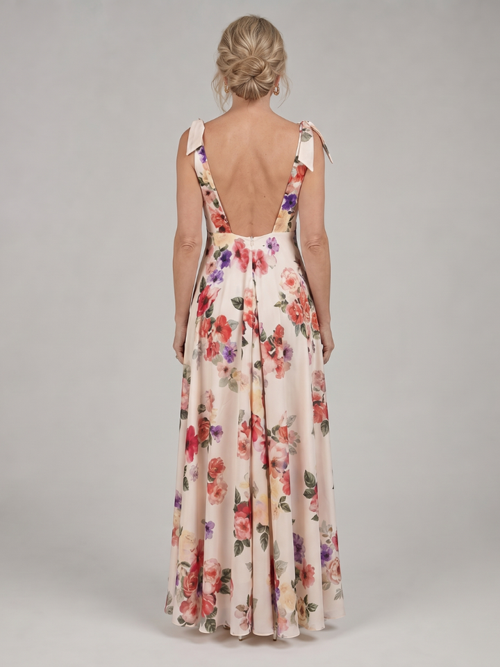 Elarose | Abito Maxy con Gonna Fluttuante senza Maniche