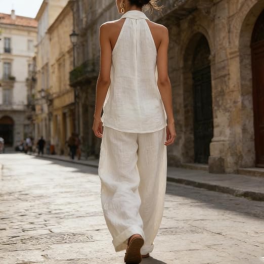 Ainhoa | Completo di due pezzi con texture in lino