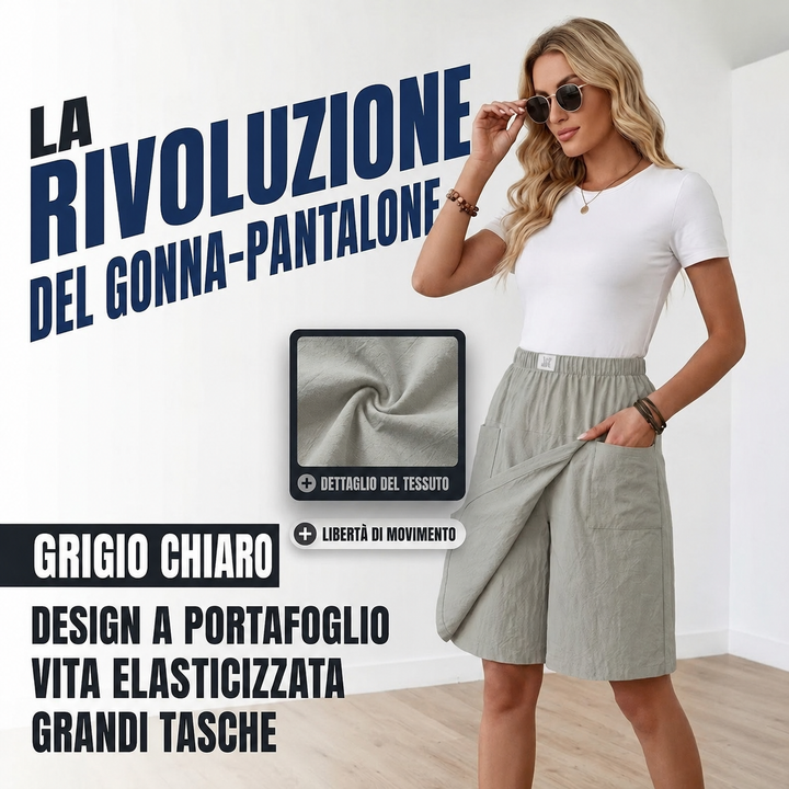 Libertine™ - Skort con vita elastica e tasche libertà attiva