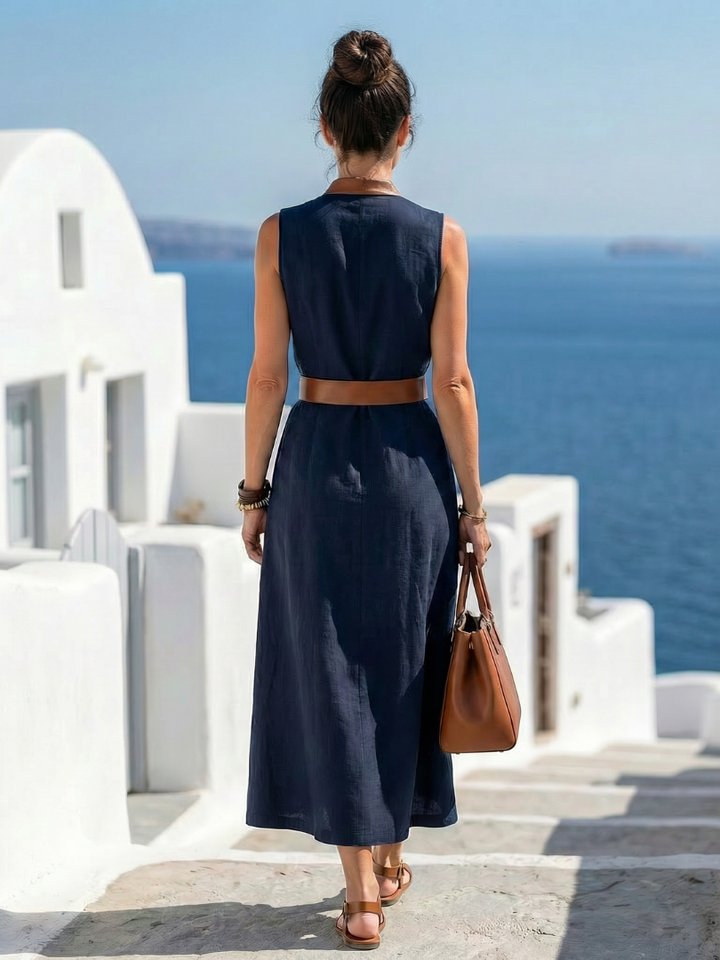 Mira | Abito Midi a Righe Contrasto