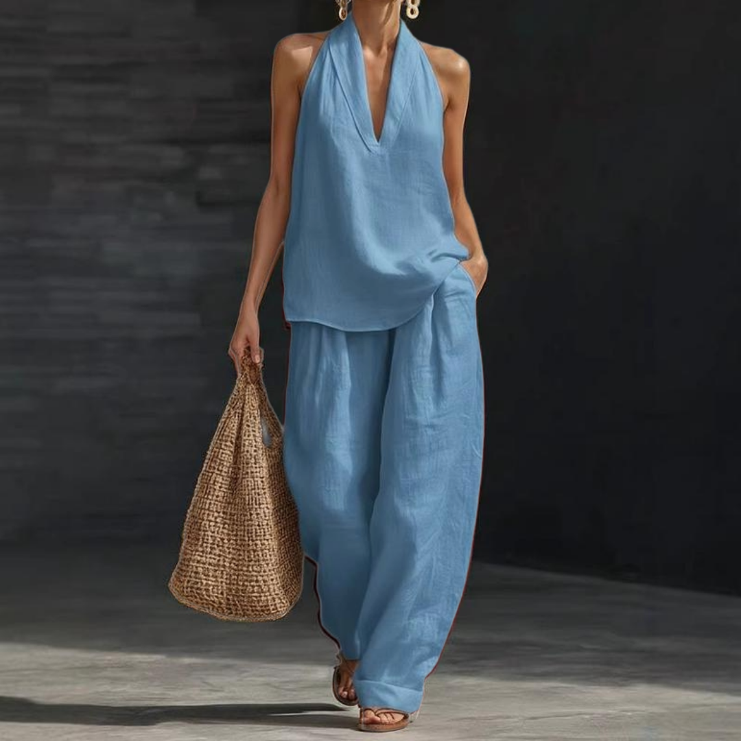 Ainhoa | Completo di due pezzi con texture in lino