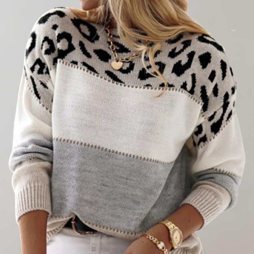 Charlene – Maglione Casual con Stampa Leopardo