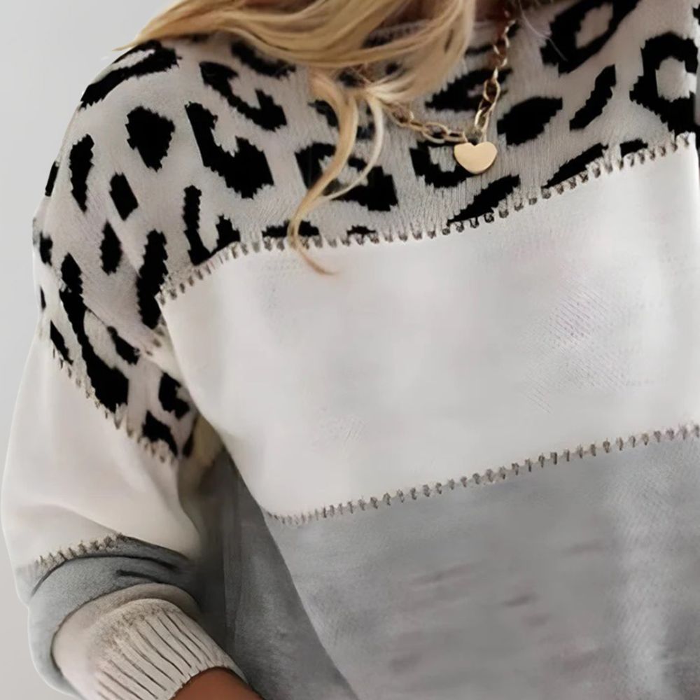 Charlene – Maglione Casual con Stampa Leopardata