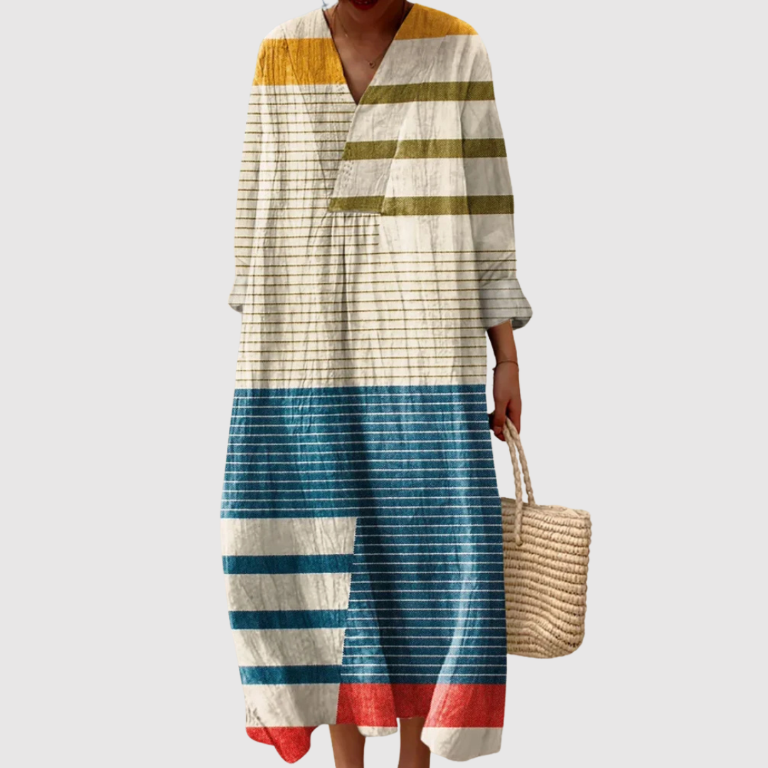 Fabiola™ | Vestito in Lino Mediterraneo
