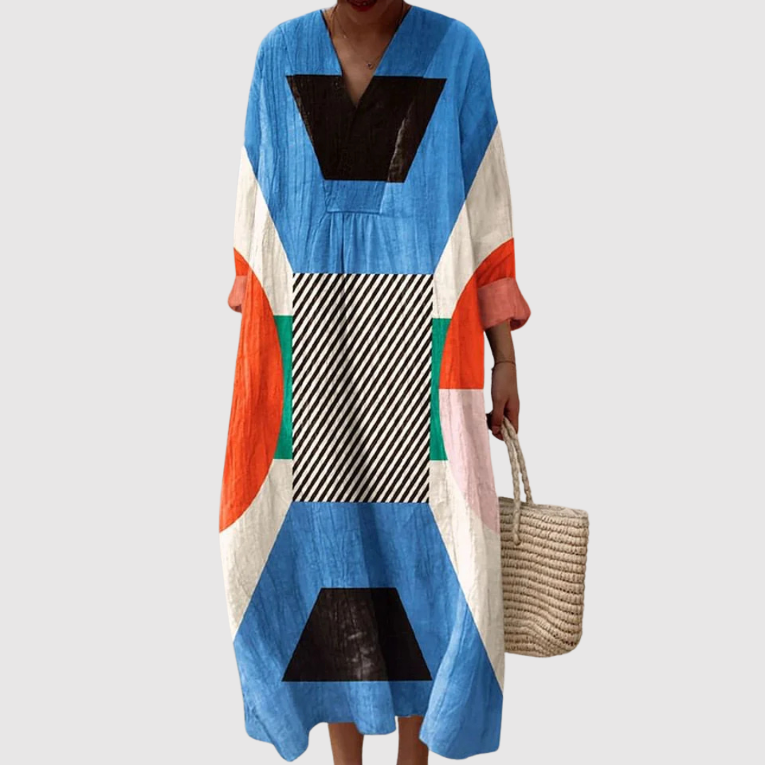 Tatiana™ | Vestito in Lino Mediterraneo