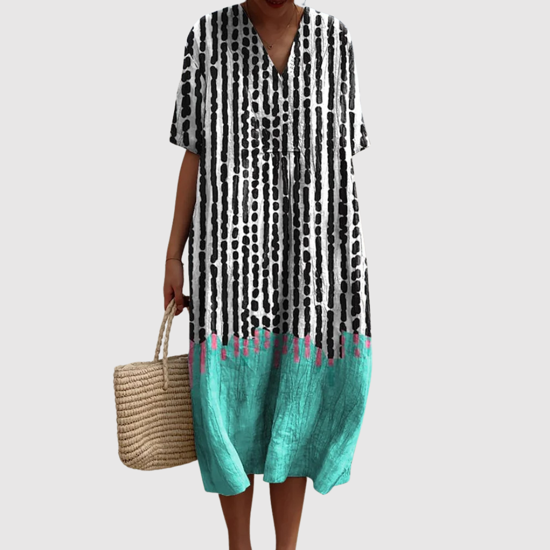 Clarissa™ | Vestito in Lino Mediterraneo