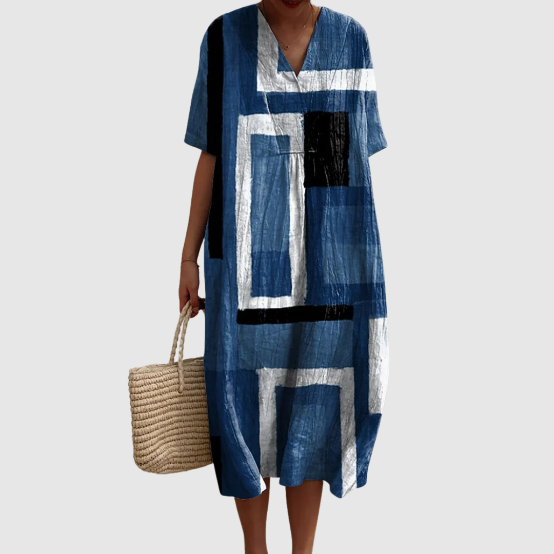 Evelina™ | Vestito in Lino Mediterraneo