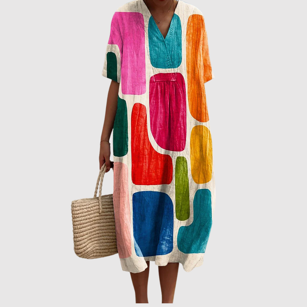Livia™ | Vestito in Lino Mediterraneo