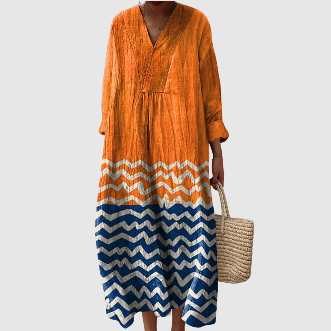 Raffaella™ | Vestito in Lino Mediterraneo