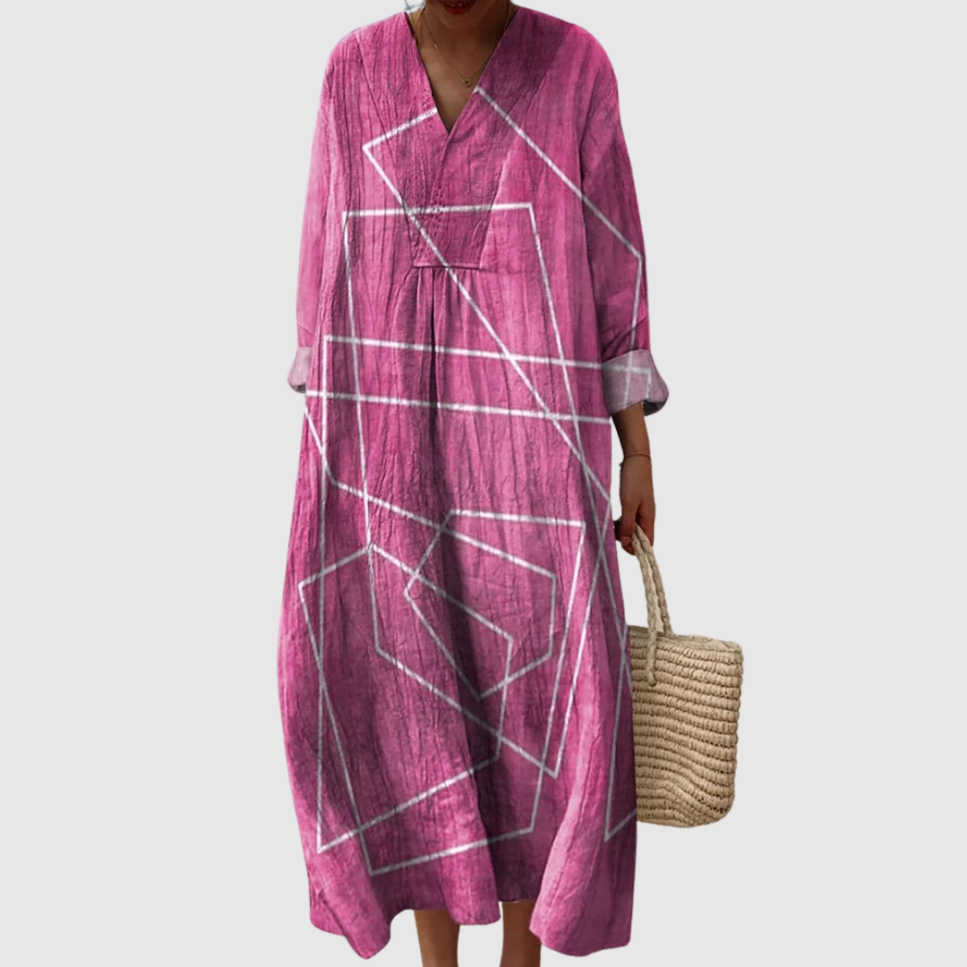 Teodora™ | Vestito in Lino Mediterraneo