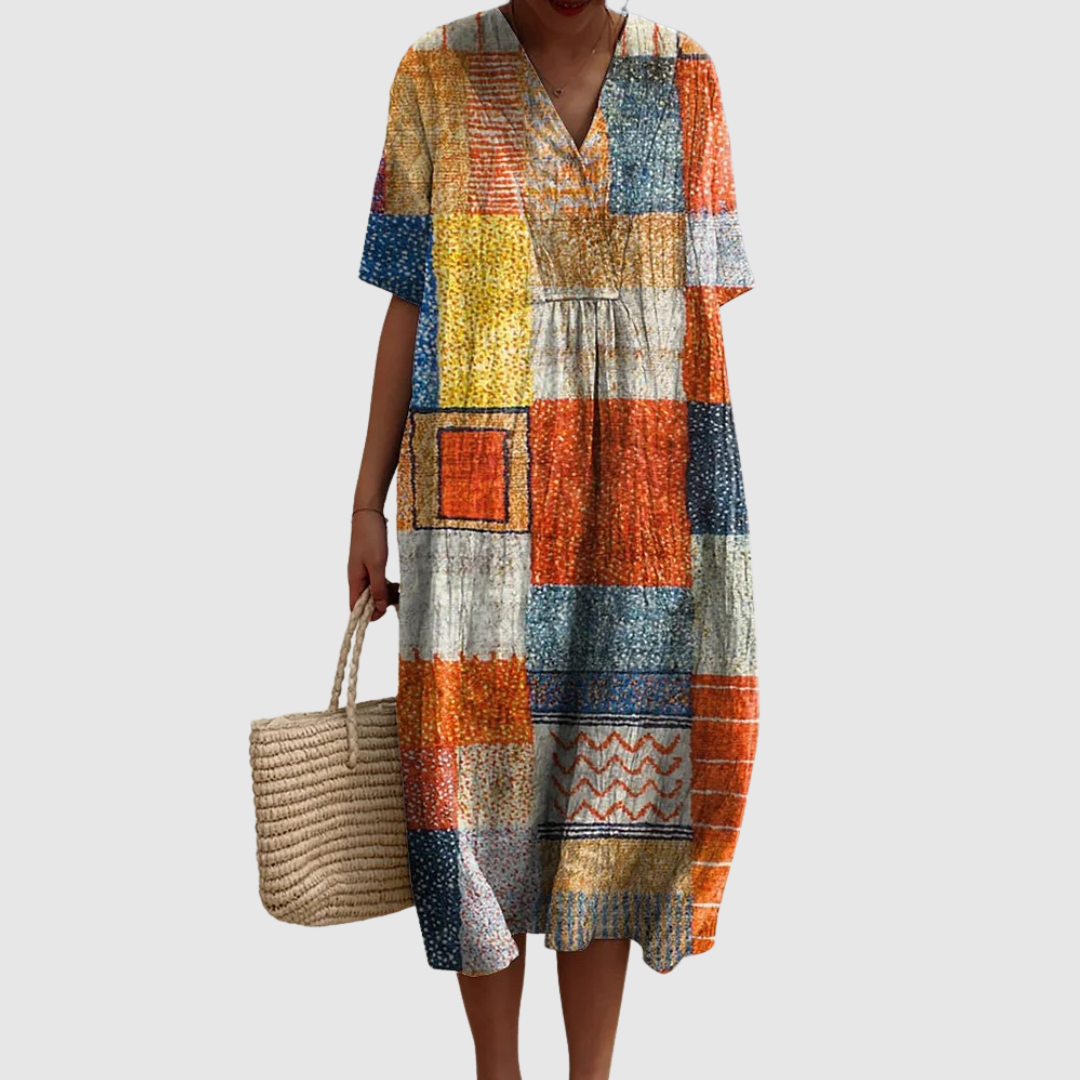Ginevra™ | Vestito in Lino Mediterraneo
