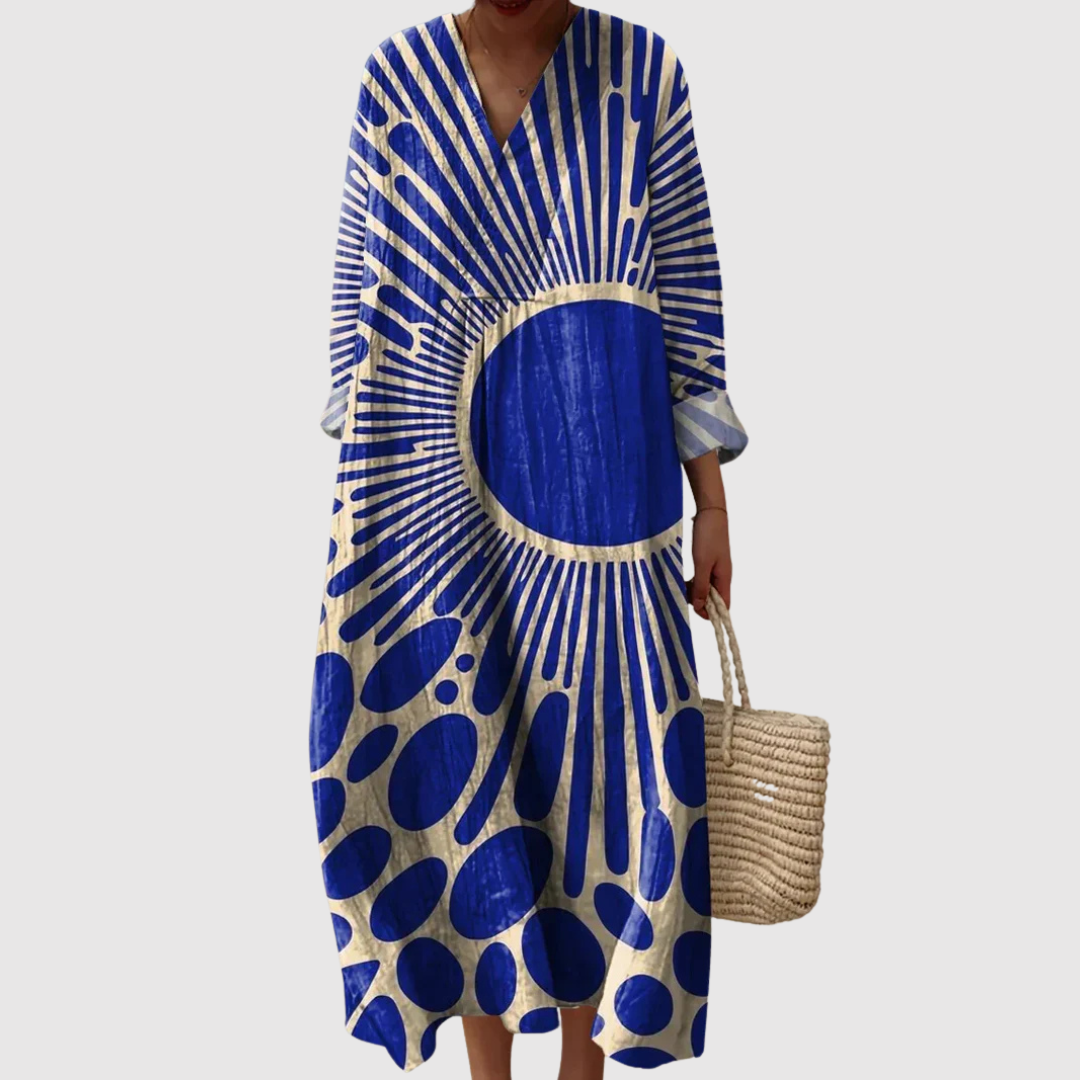 Antonella™ | Vestito in Lino Mediterraneo