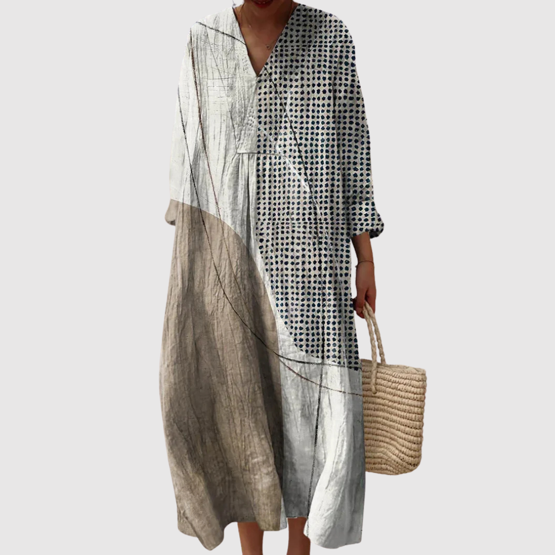Teresa™ | Vestito in Lino Mediterraneo