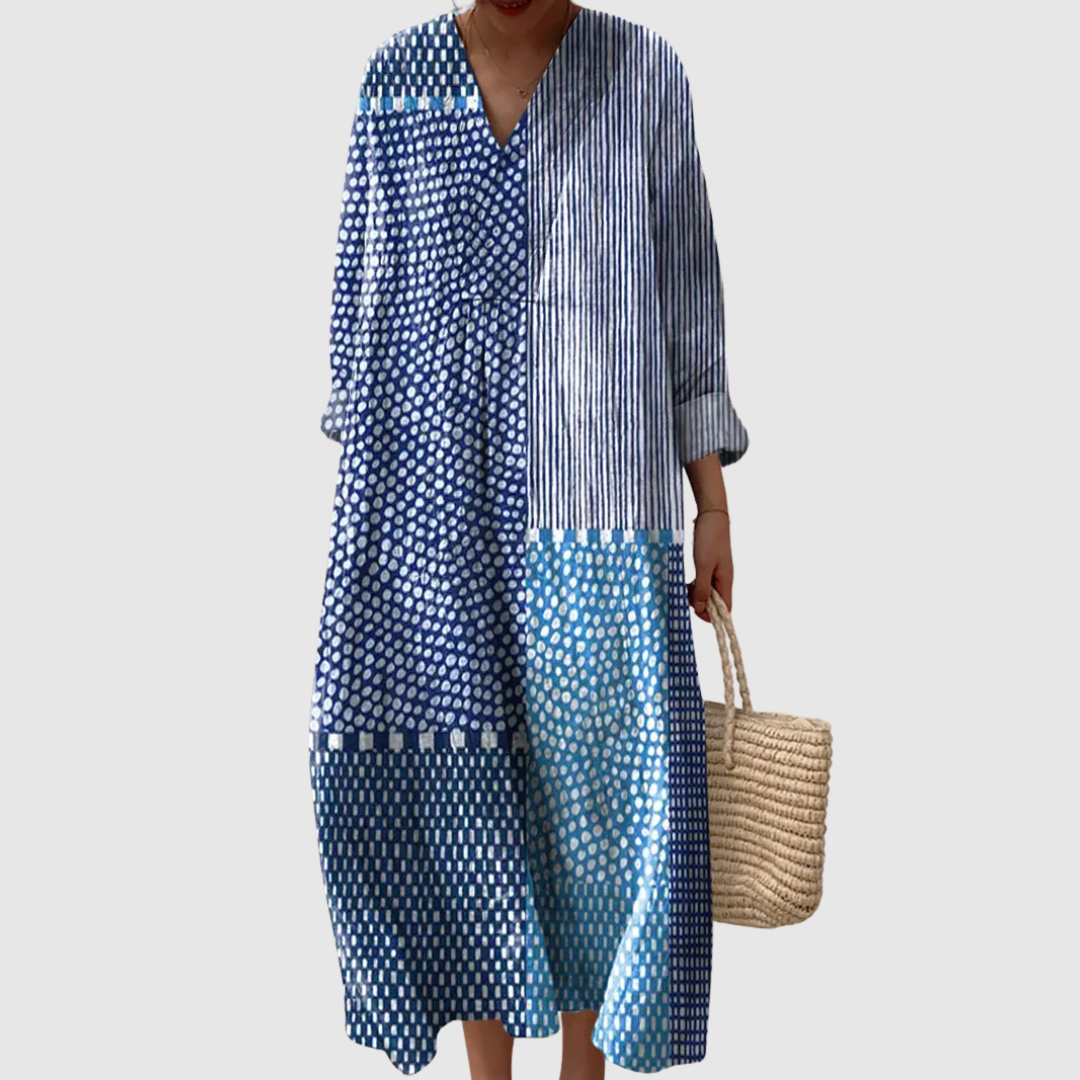 Nicoletta™ | Vestito in Lino Mediterraneo