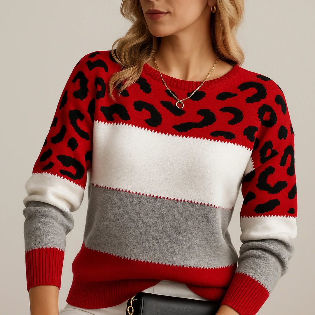 Charlene – Maglione Casual con Stampa Leopardata