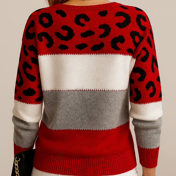 Charlene – Maglione Casual con Stampa Leopardo