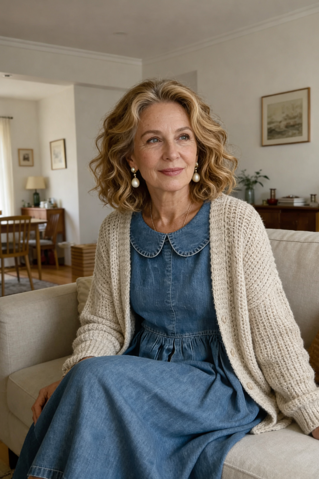 Clara™ | Abito in denim con colletto Peter Pan
