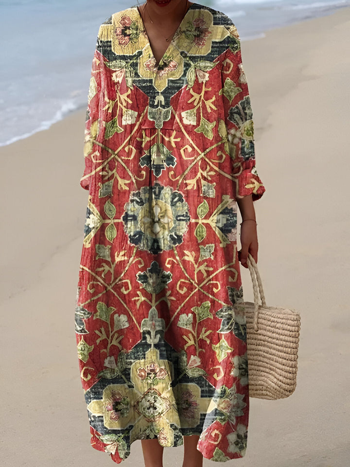 Valeria™ | Vestito in Lino Mediterraneo