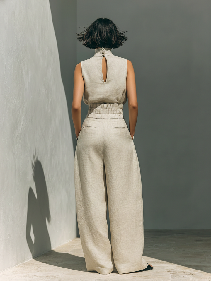 Marieta | Completo minimalista di canotta e pantaloni larghi