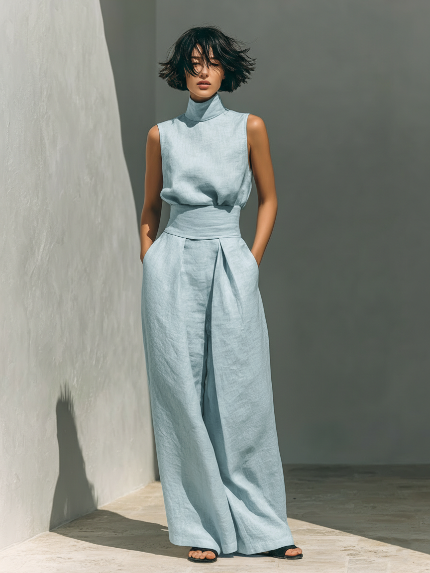 Marieta | Completo minimalista di canotta e pantaloni larghi