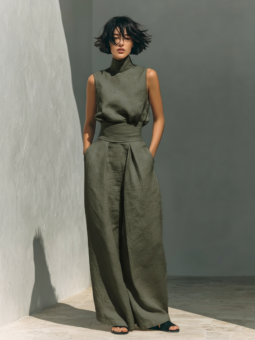 Marieta | Completo minimalista di canotta e pantaloni larghi