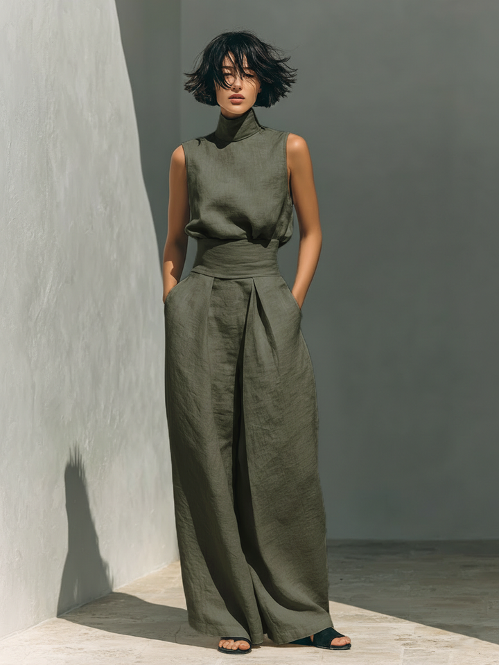 Marieta | Completo minimalista di canotta e pantaloni larghi