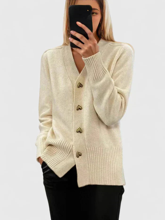 Lyddia | Cardigan con Bottoni a Forma di Cuore