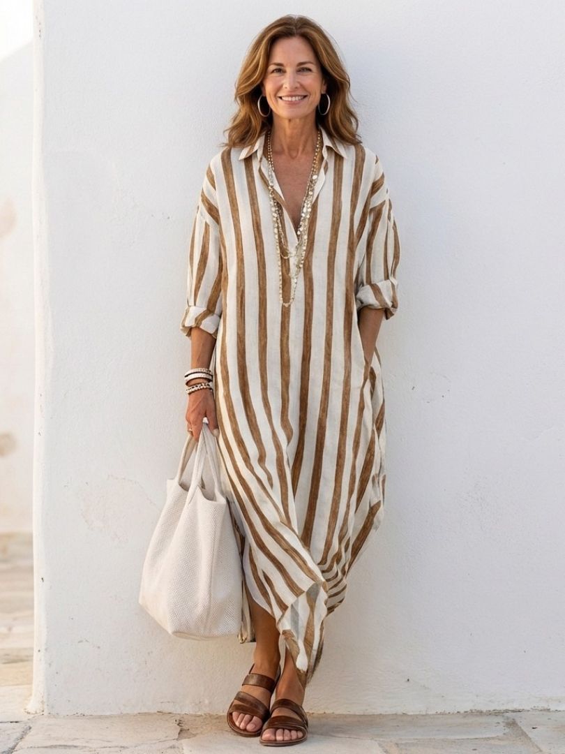 Naomi | Abito Camicia Lungo a Righe