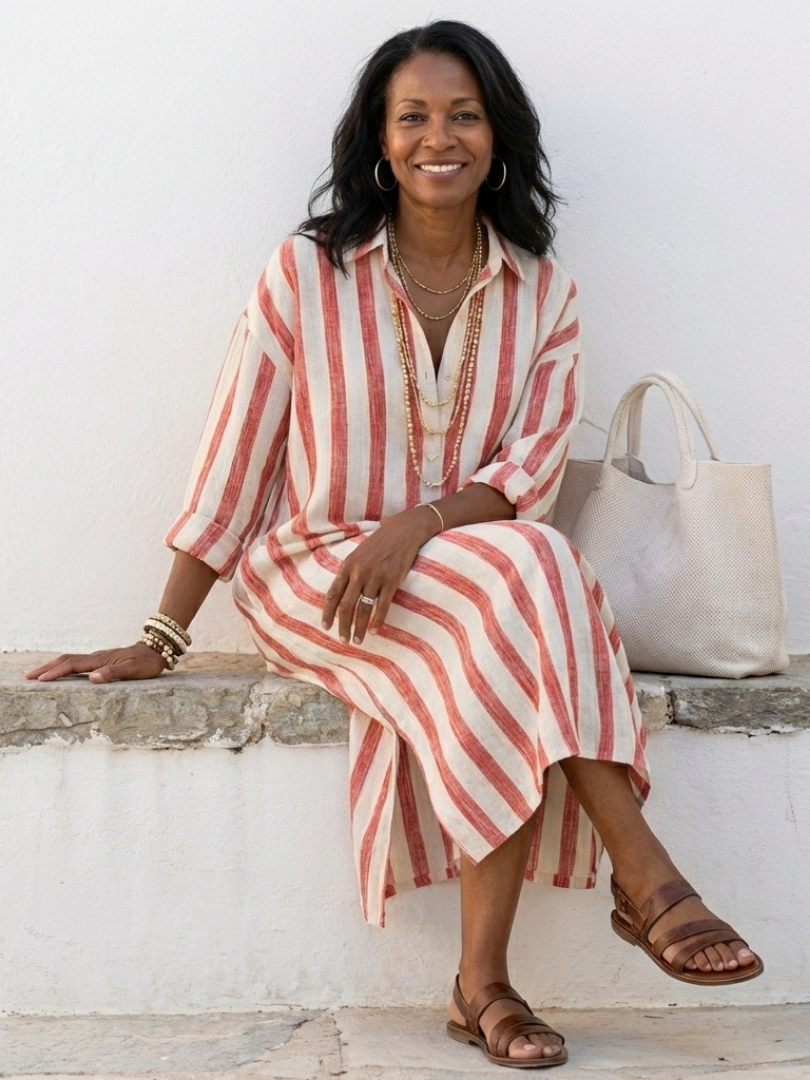 Naomi | Abito Camicia Lungo a Righe