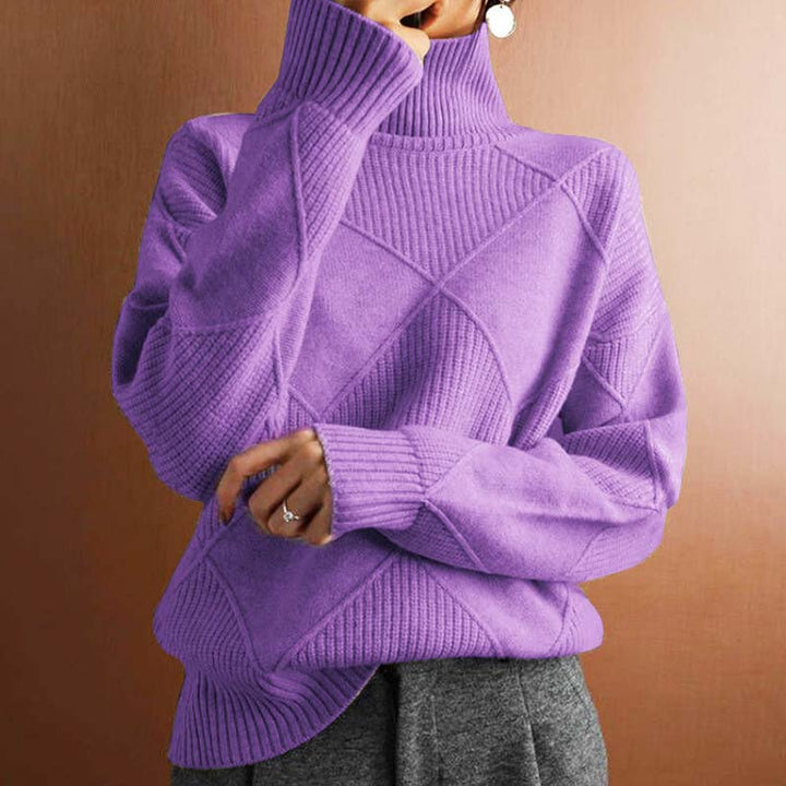 Viola | Maglione a Collo Alto Tessuto