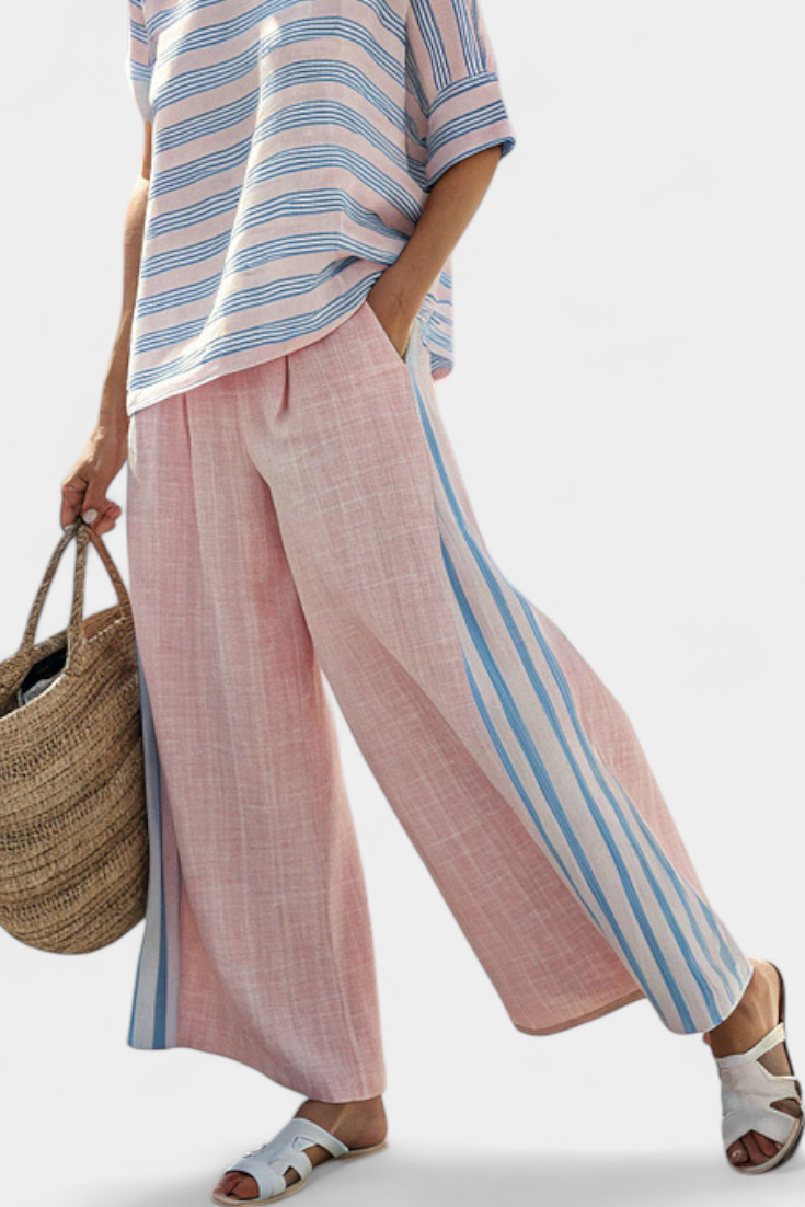 Flaminia - blu elegante e pantaloni morbidi