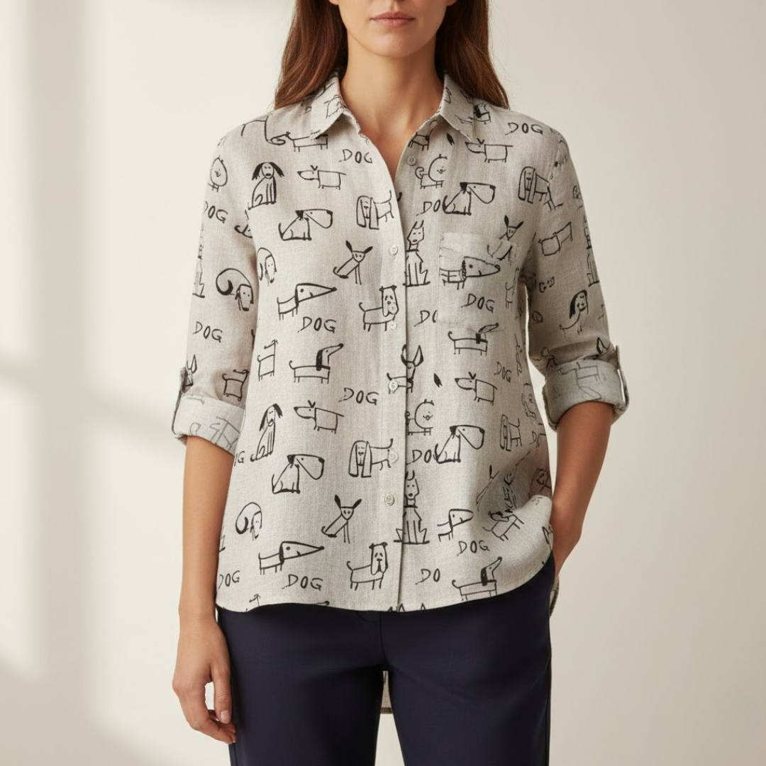 Patrizia – Camicia di lino con stampa