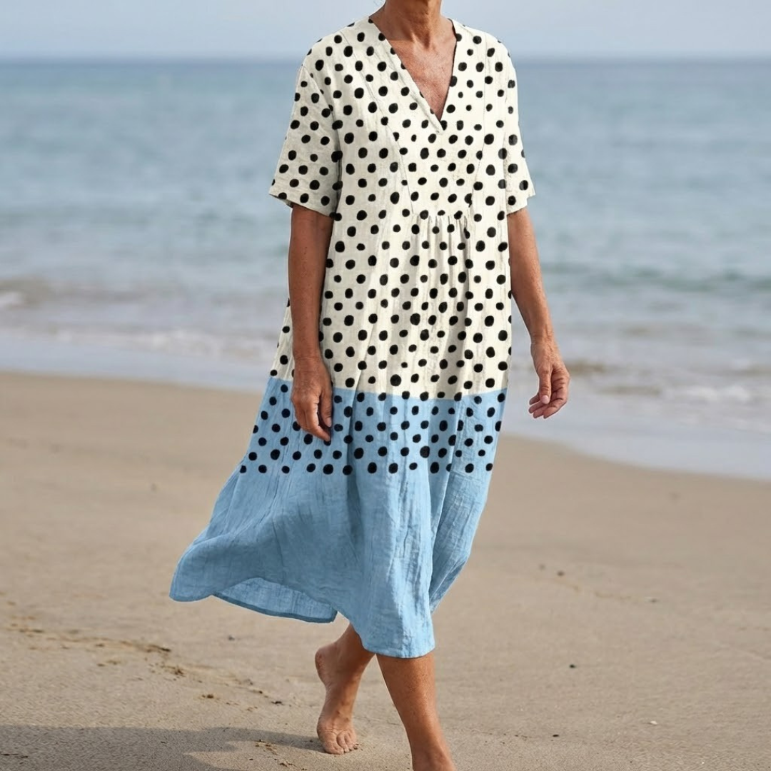 Romina™ | Abito in Lino Mediterraneo