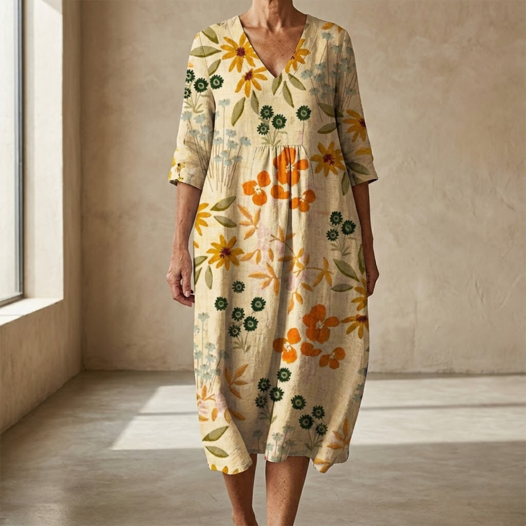 Priscilla™ | Abito in Lino Mediterraneo