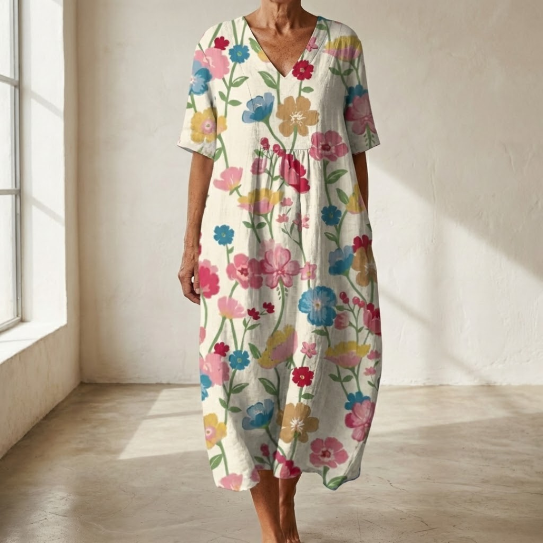 Serena™ | Vestito in Lino Mediterraneo