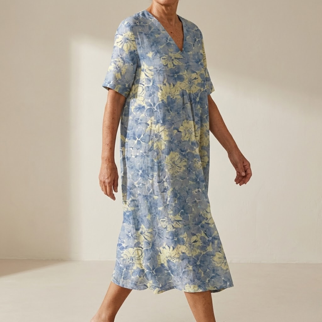 Patrizia™ | Vestito in Lino Mediterraneo