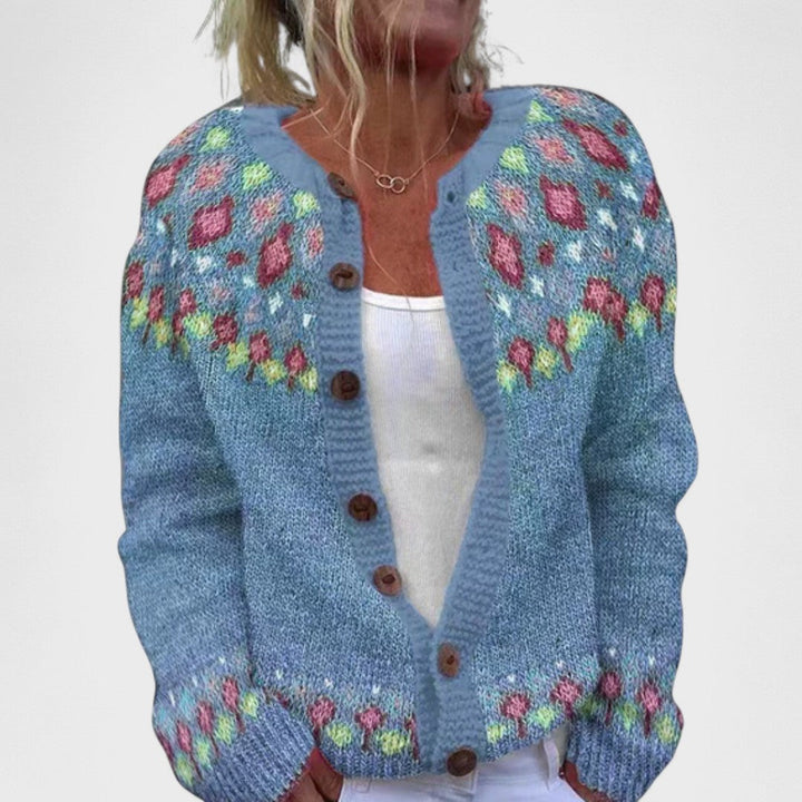 Lianne Salvia Dorata – Cardigan a maglia larga con design chic