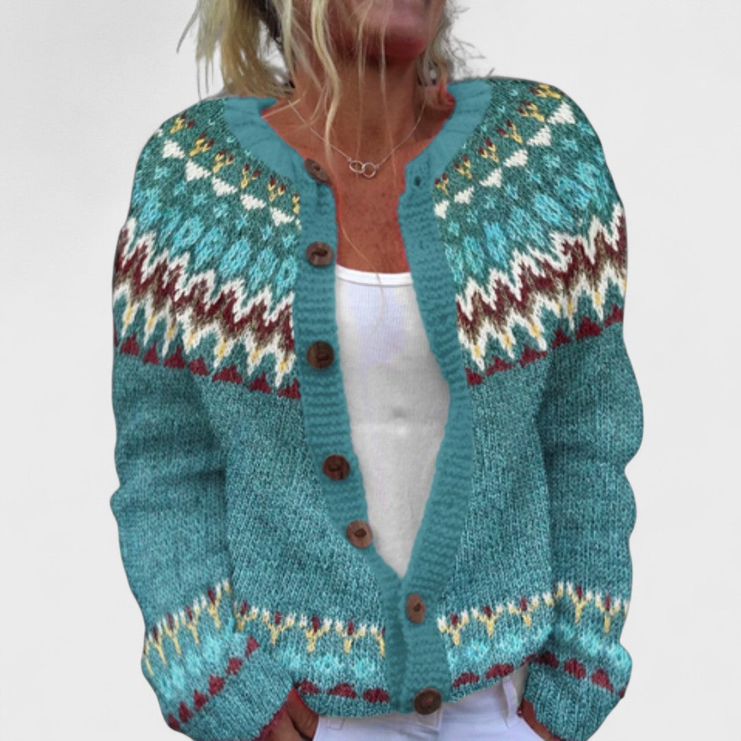 Lianne Verde Bosco – Cardigan a maglia larga con un design chic